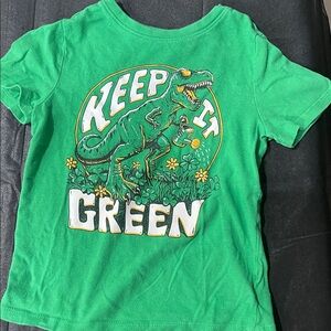 OLD NAVY TODDLER/LITTLE KID GREEN DINOSAUR SHORT SLEEVE GRAPHIC SHIRT